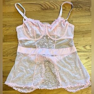 3X Adore Me Babydoll lace/lined underwire cups, lace/mesh skirt, sultry & sweet.